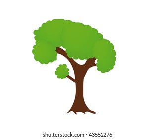vector illustration of tree isolated on white background
