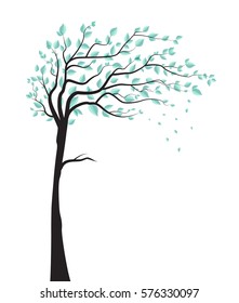 Vector illustration of a tree with leaves with place for text