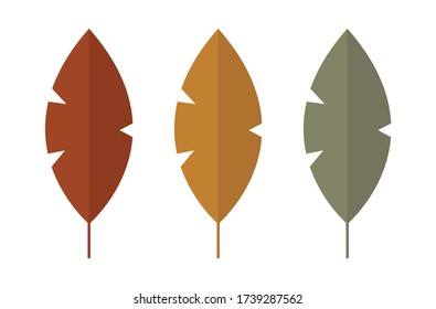 Vector illustration of a tree leaves in three colors - red, yellow, green. Elements for cards, posters, stickers and professional design.Eps 8.