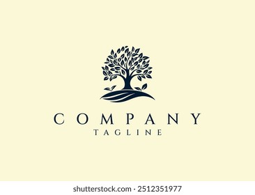 Ilustración vectorial del diseño del logotipo del árbol
