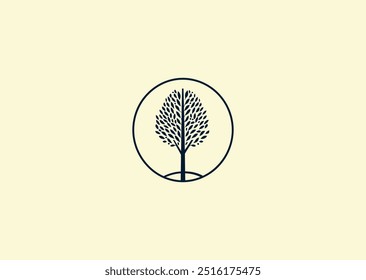 Ilustración vectorial del diseño del logotipo del árbol