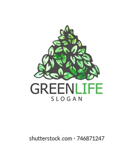 Vector illustration of tree logo or icon. Design template, badges, labels and logotype for business