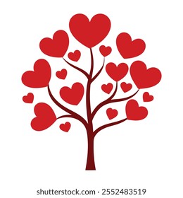 Vector illustration of a tree of loves