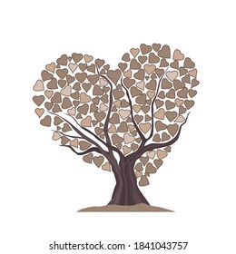 Vector illustration of a tree made of hearts. Template Background Design, Valentines Day or Mothers Day