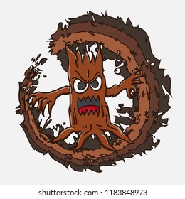 Vector illustration of tree monster characters. for t-shirts, stickers and design needs