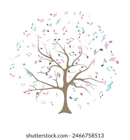 vector illustration of tree with musical notes for audio media concepts and designs vector illustration of tree with musical notes for audio media concepts and designs Musical Tree. Vector