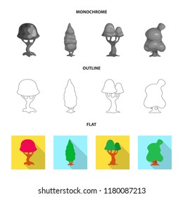 Vector illustration of tree and nature icon. Collection of treesvector icon for stock.