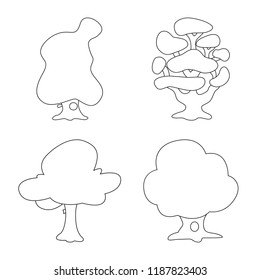 Vector illustration of tree and nature icon. Set of tree and crown stock symbol for web.