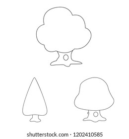 Vector illustration of tree and nature icon. Set of tree and crown vector icon for stock.