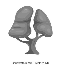 Vector illustration of tree and nature icon. Set of tree and crown vector icon for stock.