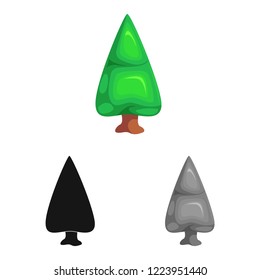 Vector illustration of tree and nature icon. Set of tree and crown vector icon for stock.