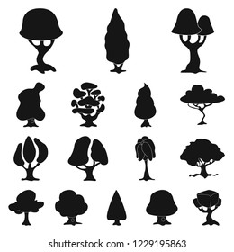 Vector illustration of tree and nature icon. Set of tree and crown vector icon for stock.