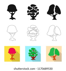 Vector illustration of tree and nature logo. Set of tree and crown vector icon for stock.