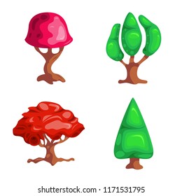 Vector illustration of tree and nature logo. Collection of tree and crown stock symbol for web.