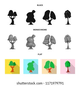 Vector illustration of tree and nature logo. Set of tree and crown vector icon for stock.