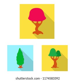 Vector illustration of tree and nature logo. Set of tree and crown stock vector illustration.