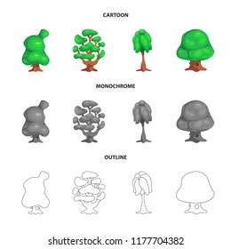 Vector illustration of tree and nature logo. Set of tree and crown stock vector illustration.