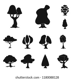 Vector illustration of tree and nature logo. Collection of tree and crown vector icon for stock.