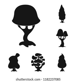 Vector illustration of tree and nature logo. Collection of tree and crown vector icon for stock.
