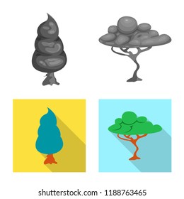 Vector illustration of tree and nature logo. Set of tree and crown vector icon for stock.