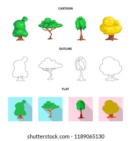 Vector illustration of tree and nature logo. Collection of tree and crown stock vector illustration.
