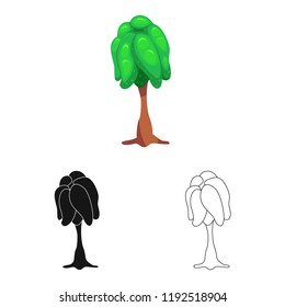 Vector illustration of tree and nature logo. Collection of tree and crown vector icon for stock.
