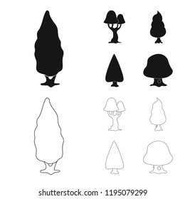 Vector illustration of tree and nature logo. Collection of tree and crown stock vector illustration.