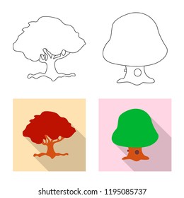 Vector illustration of tree and nature logo. Set of tree and crown stock vector illustration.