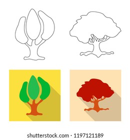 Vector illustration of tree and nature logo. Set of tree and crown stock vector illustration.