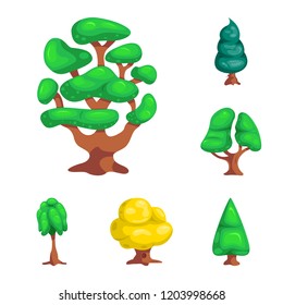 Vector illustration of tree and nature logo. Set of tree and crown stock symbol for web.