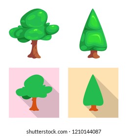 Vector illustration of tree and nature logo. Collection of tree and crown vector icon for stock.