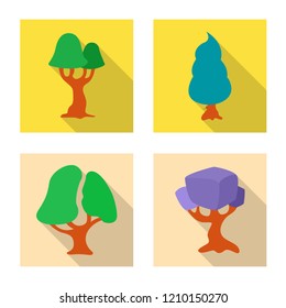 Vector illustration of tree and nature logo. Collection of tree and crown stock vector illustration.