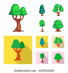 Vector illustration of tree and nature logo. Collection of tree and crown stock symbol for web.