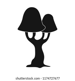 Vector illustration of tree and nature sign. Collection of tree and crown stock vector illustration.