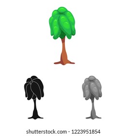 Vector illustration of tree and nature symbol. Collection of tree and crown stock vector illustration.