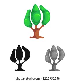 Vector illustration of tree and nature symbol. Collection of tree and crown stock vector illustration.