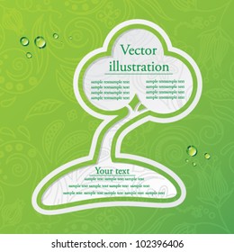 Vector illustration of a tree on a flower background