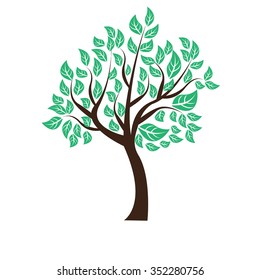 Vector illustration of tree on white background - Illustration