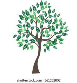 Vector illustration of tree on white background - Illustration