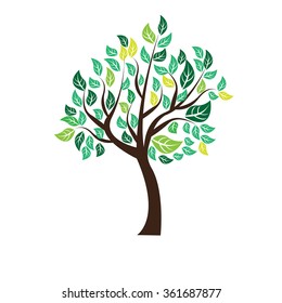 Vector illustration of tree on white background - Illustration