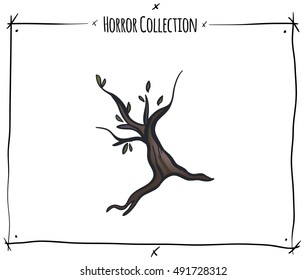 vector illustration with tree on white background