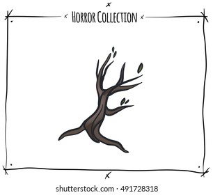 vector illustration with tree on white background