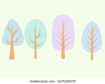 vector illustration of a tree pastel color 