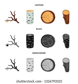 Vector illustration of tree   and raw  icon. Collection of tree   and construction stock vector illustration.