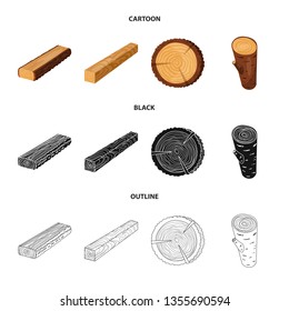 Vector illustration of tree   and raw  icon. Set of tree   and construction vector icon for stock.