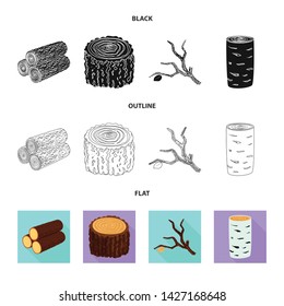 Vector illustration of tree and raw icon. Collection of tree and construction vector icon for stock.