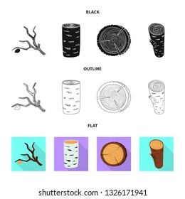 Vector illustration of tree   and raw  logo. Collection of tree   and construction stock vector illustration.