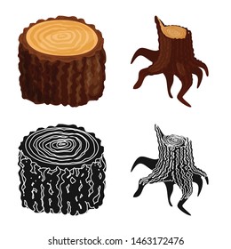 Vector illustration of tree and raw logo. Collection of tree and construction vector icon for stock.