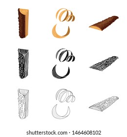 Vector illustration of tree and raw logo. Collection of tree and construction stock symbol for web.