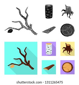Vector illustration of tree   and raw  sign. Collection of tree   and construction stock vector illustration.